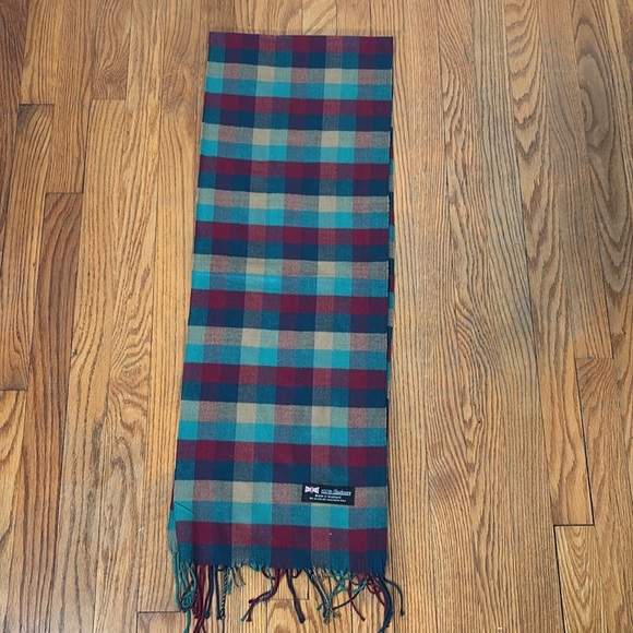 Made in Scotland 100% cashmere scarf Unisex plaid colorful fringe - Picture 1 of 4